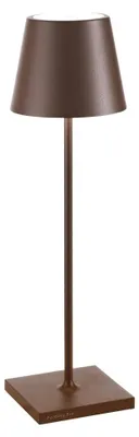 Immagine prodotto di Zafferano Lampada a led da tavolo Poldina Pro Corten ricaricabile e dimmerabile con batteria fino a 12 ore. Da uso esterno IP65