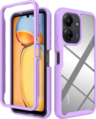 Obrázek produktu pro Redmi 13C Pouzdro, Hybrid Průhledné Zadní Kryt, Robustní TPU Nárazník, Nárazuvzdorné Pouzdro pro Xiaomi Redmi 13C/Poco C65 4G Fialová