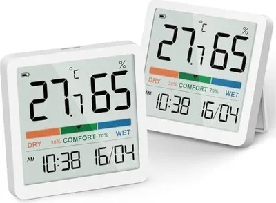Produktbild von Noklead Digitales Thermometer Hygrometer Innenthermo Hygro Mini -Raum -Temperatursensor -Feuchtigkeitsmesser Komfortanzeige ℃/℉ Schaltbar, Datum 12/24