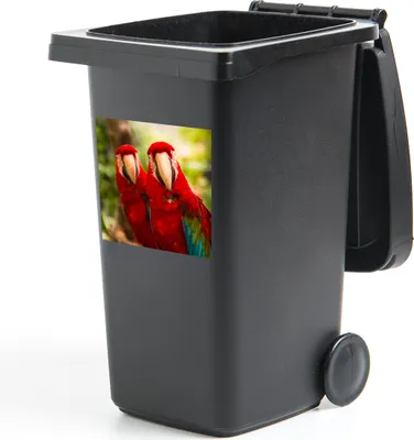 Produktbild von MuchoWow® Mülltonnenaufkleber Papageien - Vögel - Dschungel 40x40 cm - Abfall-Aufkleber - Container - für Abfallcontainer