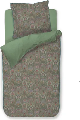 Produktbild von Pip Studio Perkal-Bettwäsche-Garnitur Little Jabali Farbe Grün Größe 135x200+80x80