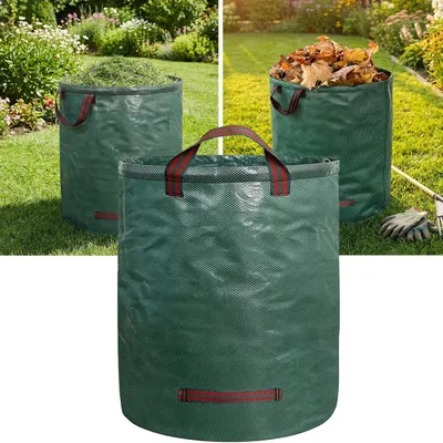 Produktbild von XXL Garten Abfallsack, 500 Liter, Ø 79 x 101 cm - stabile Grünschnittsäcke mit Doppelboden, faltbar, ideal für Grünschnitt, 150gsm Polypropylen