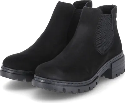 Obrázok produktu pre Rieker dámske členkové topánky Chelsea boot s pružným blokovým podpätkom 76884, veľkosť:39 EU, farba:Black