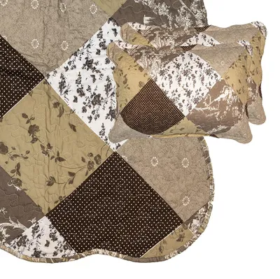 Produktbild von Clayre & Eef Tagesdecke 180x250 cm Braun Polyester