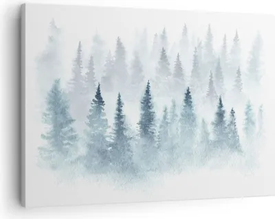 Produktbild von Bild auf Leinwand - Leinwandbild - Bäume Wald Natur - 70x50cm - Wand Bild - Wanddeko - Wandbilder - Leinwanddruck - Bilder - Kunstdruck - Wanddekoration - Leinwand bilder - Wandkunst - AA70x50-3981