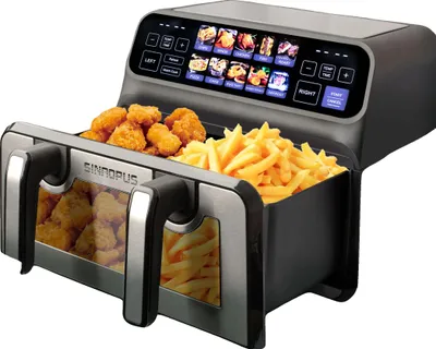 Obrázek produktu pro Fritéza na horký vzduch, dvojitý koš, nastavitelná teplota, 2200 W, EU