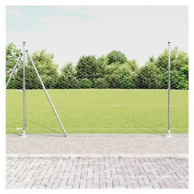 Produktbild von Zaunpfosten Silber 10 x 1,6 m (50 mm Maschenweite) Stahl Gartenzaun für Hundezaun, Weidezaun, Gartenzaun & Hühnerzaun, Gartennetz