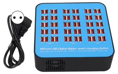 Obrázek produktu pro 300 W 60 portů USB rychlonabíjecí stanice Cestovní stolní rychlonabíječka Více portů 100-240 VEU zástrčka