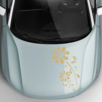 Produktbild von Aufkleber - Autoaufkleber "Margaritenblüten" 50cm x 25cm gold - Tuning Carystyling Heckscheibe Auto