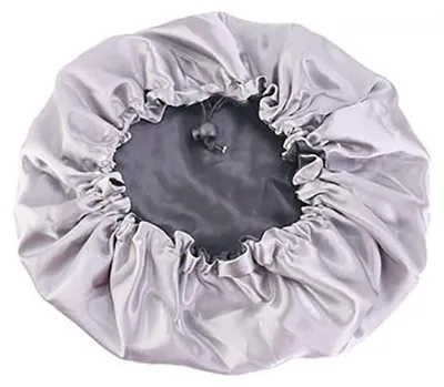 Produktbild von Doppellagige, verstellbare Schlafhaube mit Lockenbesatz, wendbare Satinhaube, Haarpflege