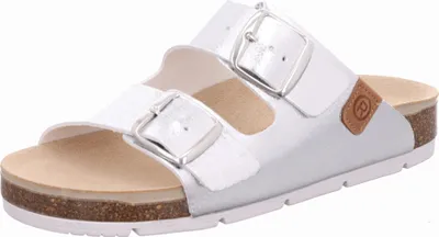 Produktbild von Rohde Damen Pantolette Clog Schnalle Korktieffußbett Elba 1702, Größe:37 EU, Farbe:Silber