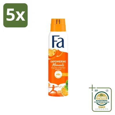 Imagen del producto de 5 aerosoles desodorantes Fa "Empowering Moments" - 150 ml - Pack de 5 unidades