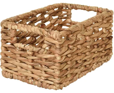 Image de VIVANNO Corbeille à étagères en jacinthe d'eau CESTERO Coffret, naturel tressé - 29x19x15 cm