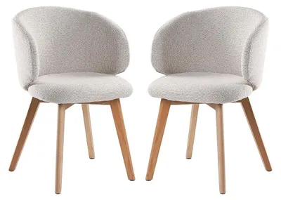Image de CALICOSY - Lot de 2 Chaises en tissu et pieds en hêtre H79 cm - SOLENE