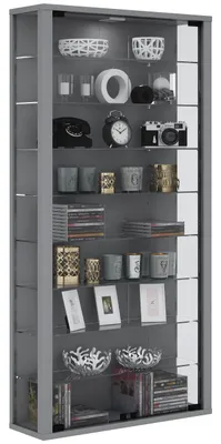 Produktbild von VCM Wandvitrine Hängevitrine Glasvitrine Wand Schaukasten Vitrine Glas Vitrosa Maxi Silber