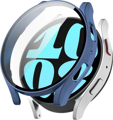 Produktbild von Für Samsung Galaxy Watch 6 44mm 360 Grad Smartwatch Schutzhülle mit Glas Blau