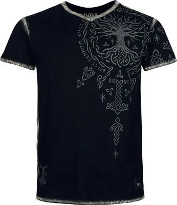 Produktbild von Black Premium by EMP Herren schwarzes T-Shirt mit Front-/Backprint XL