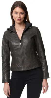 Produktbild von Tazzio Damen Lederjacke F503 (Khaki, XS)