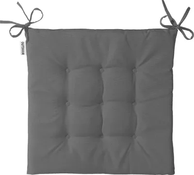 Produktbild von heimtexland 2er Pack Outdoor Stuhlkissen Sitzkissen wasserabweisend wetterfest Gartenkissen 40x40 gesteppt Gartenstuhl Gartenbank Polster Kissen UV-beständig Typ551 Anthrazit