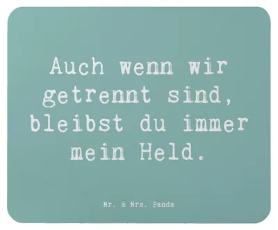 Produktbild von Mr. & Mrs. Panda Mauspad Spruch Trennung von den Eltern Held - Meeresbrise - Geschenk, Hoffnung, Mousepad, Mouse Pad, mausteppich, Trost, Trostspender, laptop, gummi