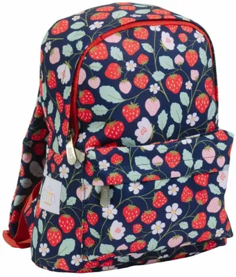 Imagen del producto de Mochila pequeña de A Little Lovely Company, diseño de fresas