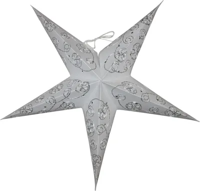 Produktbild von Papierstern - Weihnachtsstern - Stern 5zackig weiß-weiß - 40 cm
