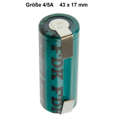 Produktbild von Sanyo HR-4/5AU NiMH batéria 2150mAh 4/5A, 43x17mm s pájkovacím štítkom v tvare U