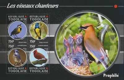 Produktbild von Briefmarken Togo 2015 Mi 6674-6677 Kleinbogen (kompl. Ausgabe) postfrisch Singvögel