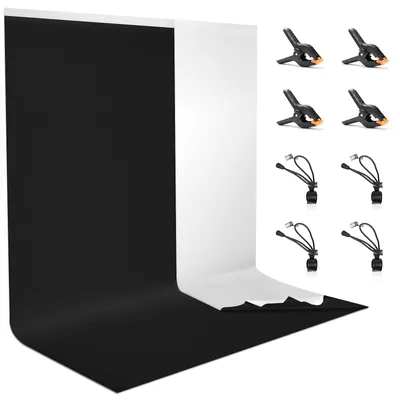 Productafbeelding van Fotografie achtergrond fotostudio - 2 x 3 m - Zwart en wit - Dubbelzijdig