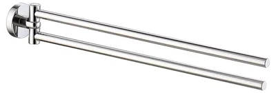 Produktbild von Zweiarmig Schwenkbar Handtuchhalter,Edelstahl Helles Chrom Wand Handtuchhalter Bad Handtuchständer mit Bohren,H91201B