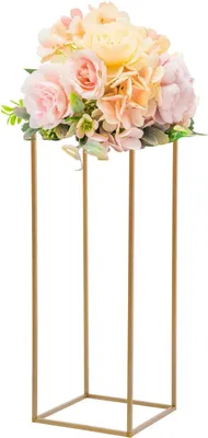Immagine prodotto di Portafiori per matrimoni - Supporto a colonna in metallo - Set da 10 - 80 cm - Smontabile - 5-10 kg - Oro