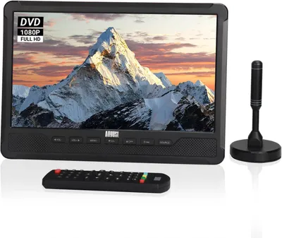 Produktbild von August DA383D -10 .1 “. tragbarer HD Fernseher mit DVD Player & integriertem Akku-DVB-T2 mini LCD TV
