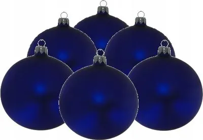 Zdjęcie produktu dla Bombki szklane granatowe 80 mm 6 sztuk