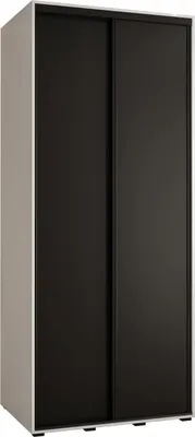 Produktbild von MEBLE KRYSPOL Davos 1 Schrank, zwei Türen - 235,2x120x60 cm - Weiß Schwarz Schwarz