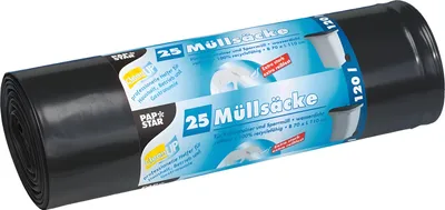 Image de PAPSTAR 12134 PAPSTAR Sacs poubelle LDPE, 120 litres, noir
