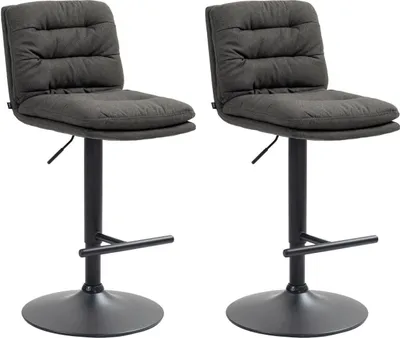 Produktbild von 2er Set Barhocker Damar Stoff schwarz  dunkelgrau