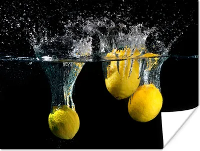 Produktbild von MuchoWow® Poster Zitrone - Frucht - Stilleben - Wasser - Gelb 160x120 cm - Foto Plakat