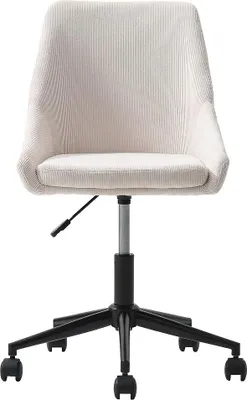 Produktbild von Bürostuhl - Kord - Creme und Schwarz - Höhenverstellbar - MASURIE