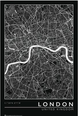 Produktbild von City Map - London - Poster Plakat Druck - Größe 61x91,5 cm