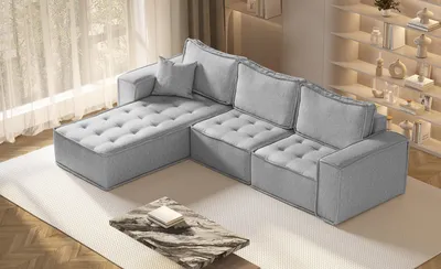 Produktbild von Kaiser Möbel L-förmige Bohoo-Maxi-Ecke in zeitlosem Design Grau Links