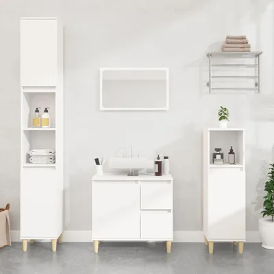 Produktbild von vidaXL Badschrank Weiß 30x30x190 cm Holzwerkstoff