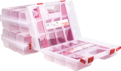 Obrázek produktu pro Box na sortiment Plastový box na sortiment NORT16 DUO x3 Červený třídicí box