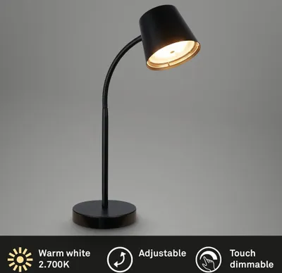 Obrázek produktu pro Dobíjecí stolní lampa 5,5 W 500 lm 2700 K V 38,5 cm Biwo černá