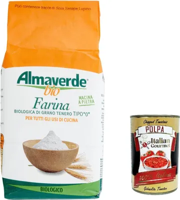 Produktbild von 10x Almaverde -Biologischer Weizenmehl Typ "0" für alle Kochen verwendet 1000 g + Italian Gourmet polpa 400g