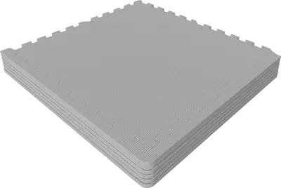Produktbild von GORILLA SPORTS® Schutzmatten - 6 Matten mit 12 Endstücke, 60 x 60 x 1,2 cm, Rutschfeste, EVA Schaumstoff, Grau - Bodenschutzmatten Fitness, Bodenmatten, Puzzlematten, Unterlegmatten, Poolmatte