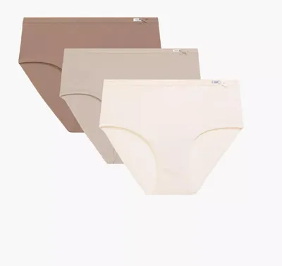 Productafbeelding van Damen slips, 3-pack, kleur ecru beige, van katoen, elastisch, maat S