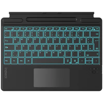 Produktbild von Inateck Tastatur für Surface Pro 11/10/9/8/X, KI-Funktion,Surface Tastatur mit Touchpad 7-Farben Hintergrundbeleuchtung und Stifthalter,QWERTZ,KB05114