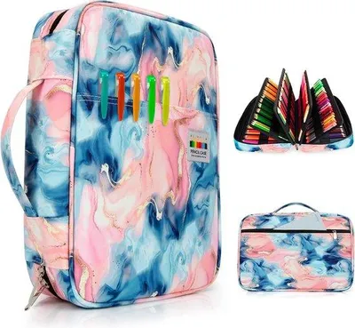 Image de Trousse à crayons rose avec organiseur à 304 compartiments