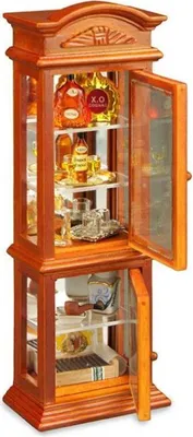 Produktbild von Herrenvitrine Miniatur mit edlen Accessoires aus Porzellan