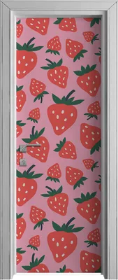 Produktbild von Tür Selbstklebende 70x210 cm Türfolie Türtapete Klebefolie -  Erdbeeren Früchte